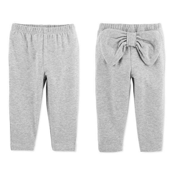 Carter's Other - NWT Carter’s Gray Bow Back Leggings Size 12mo